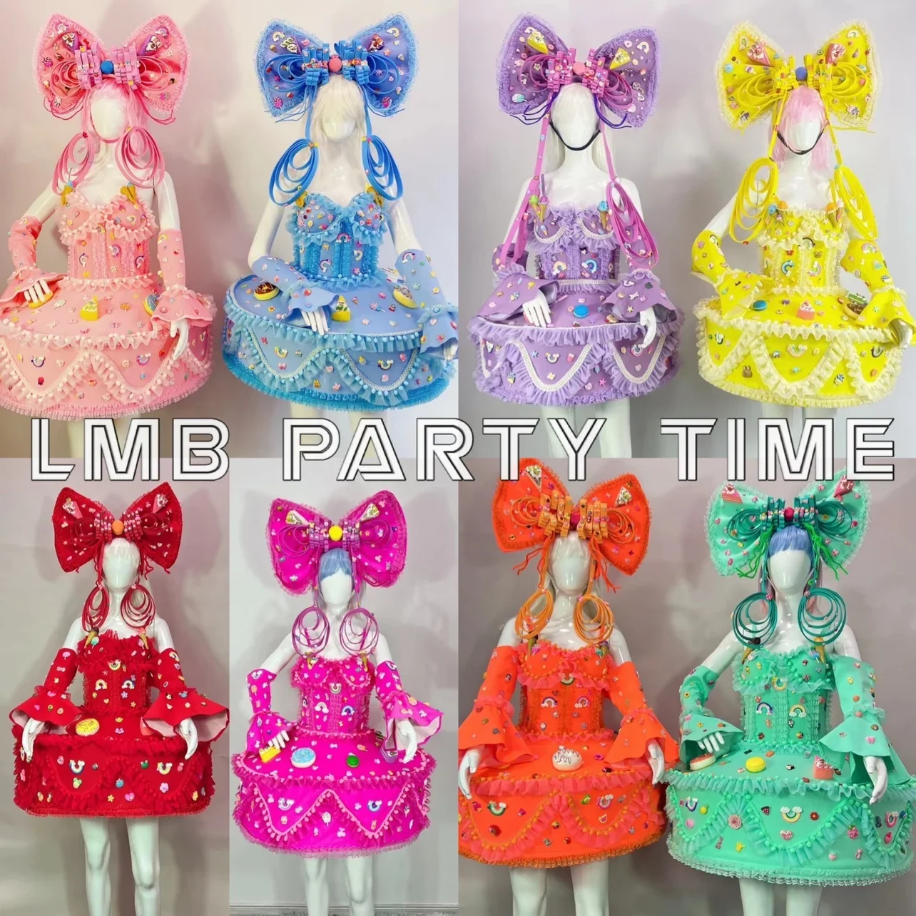 Cute Girls Candy Cake Dress With Headdress Parade Bar Opening Singer Dance Stage Party Shows Outfits Christmas Costume 8 Colours