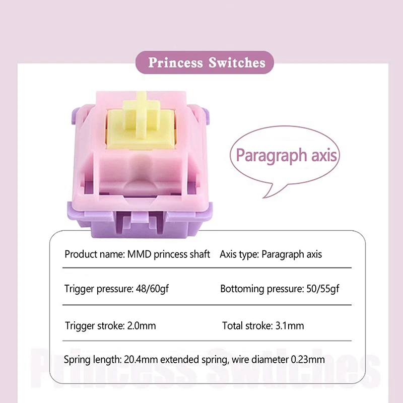 Interruptor linear tátil do teclado mecânico, interruptores silenciosos, interruptores profundos, 1PC