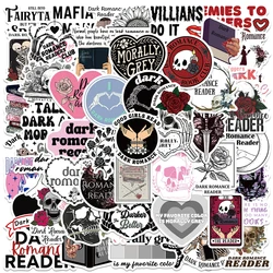 50PCS Dark Romance Reader Skull Gothic Anime Stickers decalcomanie per bambini Bottle Skateboards Laptop Phone Scrapbook Diary Stickers