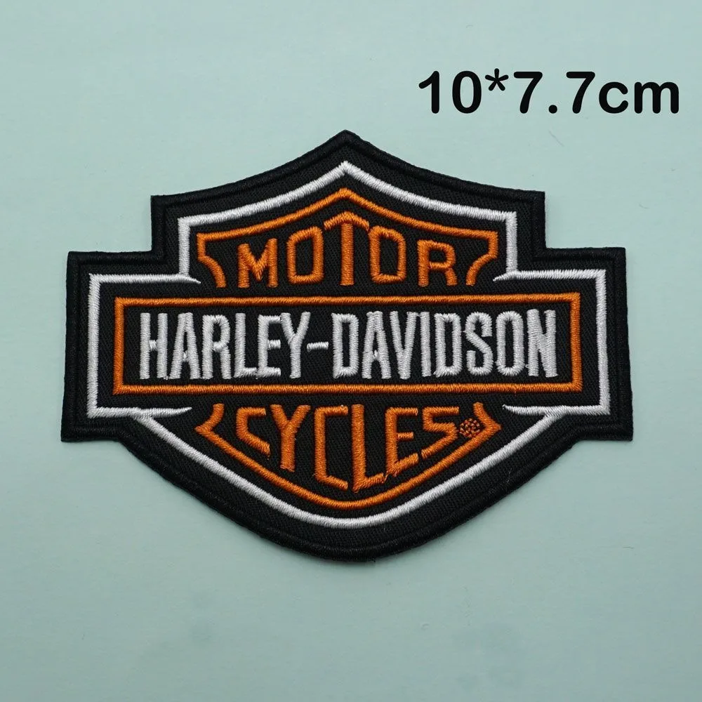 Picture 3: Motorcycle DIY Logo Embroidery Cloth Patch Leather Vest Back Patch Sewing Decoration Velcro Patch For Harley Davidson Accessory