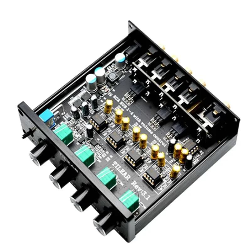 LUSYA XZD-A1 HIFI Lossless 1 Input 4 Output RCA HUB Audio Distributor Signal Selector Source Switcher Tone Volume