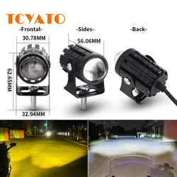 TCYATO Motorcycle LED headlights modified with a pair of white and yellow universal high-quality 20W LED