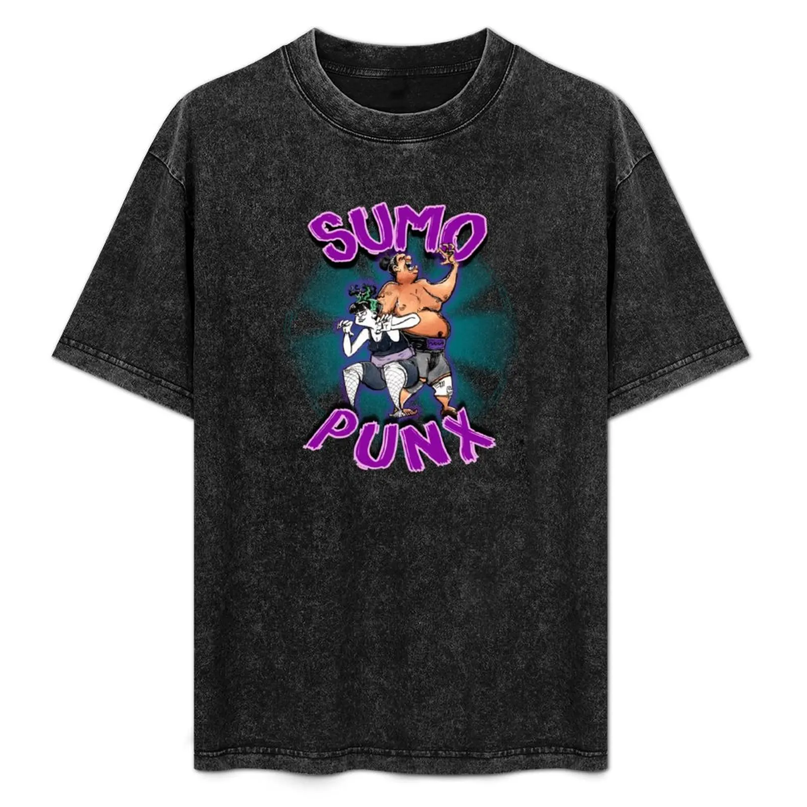 

Sumo Punx Illustrated by Movie Mulligan T-Shirt Water Resistant Casual T-Shirt