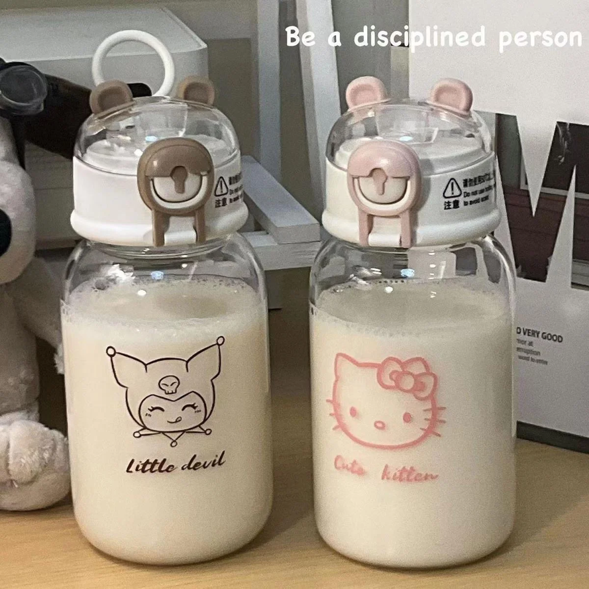 

500ML Sanrio Hello Kitty Pochacco Transparent Straw Cup Anime Cartoon Kuromi Cinnamoroll for Kid Kawaii Bottle Water Cup Gifts