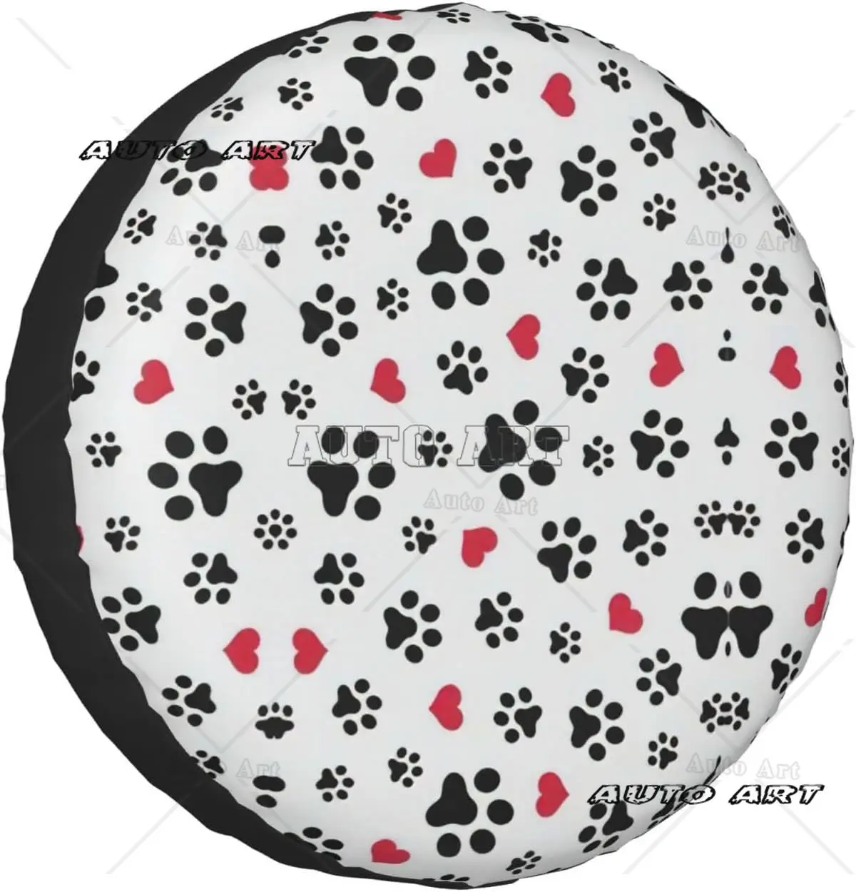 

Love Cat Paw Heart Puppy Foot Print Print Spare Tire Cover Universal Wheel Protectors Camper for Trailer Rv Travel
