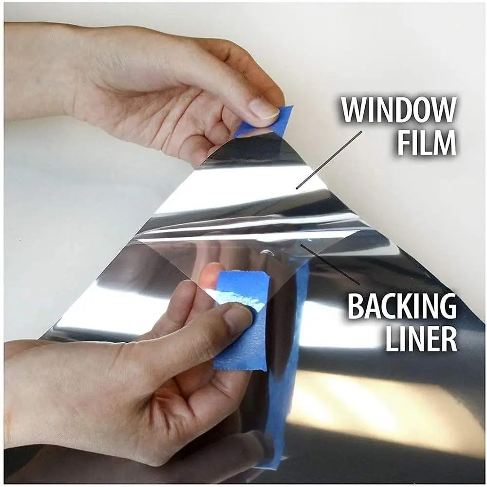 Reflective Silver Exterior Window Film - 35% Glare Reduction, 24 x 24ft