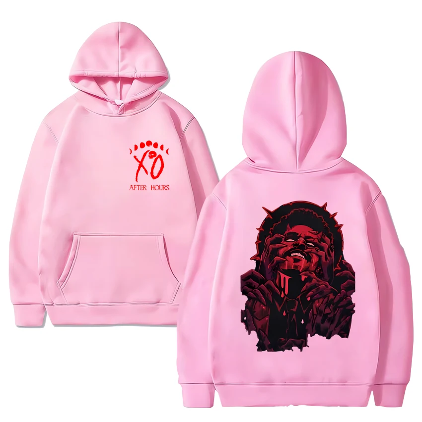 Sudadera con capucha negra The Weeknd X'0 Tour Death Gothic Graphics para hombres y mujeres, ropa de calle informal de hip hop, jerséis de lana Unisex de manga larga