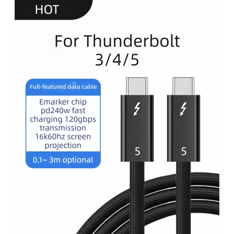 

For Thunderbolt 5/4 Pro Cable 1m 240W 8K for iPhone MacBook Cheaper