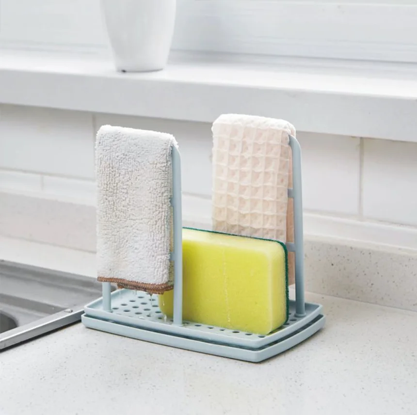 1PC Cleaning Cloth Rack Cloth Hanging Rack Drain Rack Cloth Rack Dishwashing Cloth Sponge Storage Soap Box Kitchen Organizer