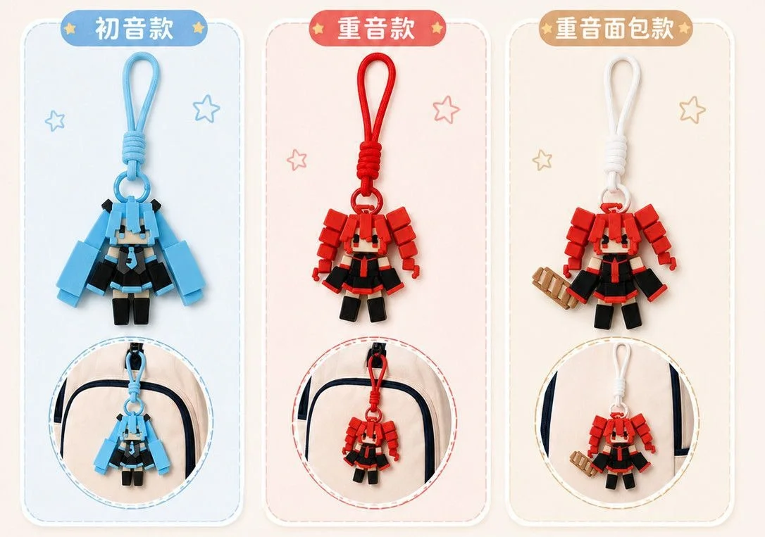 Hatsune Miku bag charm finished two-dimensional miku merchandise Kasane Teto peripheral gift backpack decorative ornament view 6