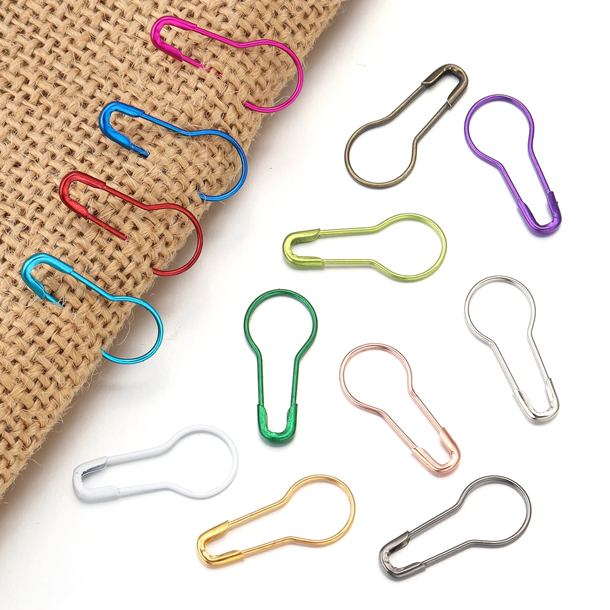 200pcs Mix Safety Pins Metal Gourd Pins Crochet Locking Knitting Cross Stitch Marker Tag Clips Hangtag DIY Sewing Tools Needle