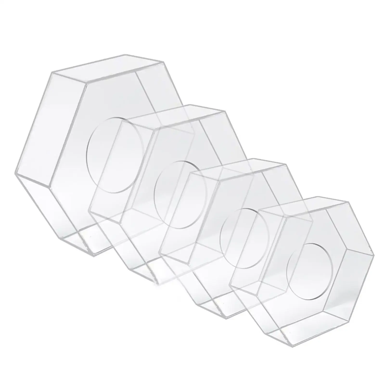 

Fillable Acrylic Cake Stand Cylinder Stand Hexagon Decorative DIY Centerpiece