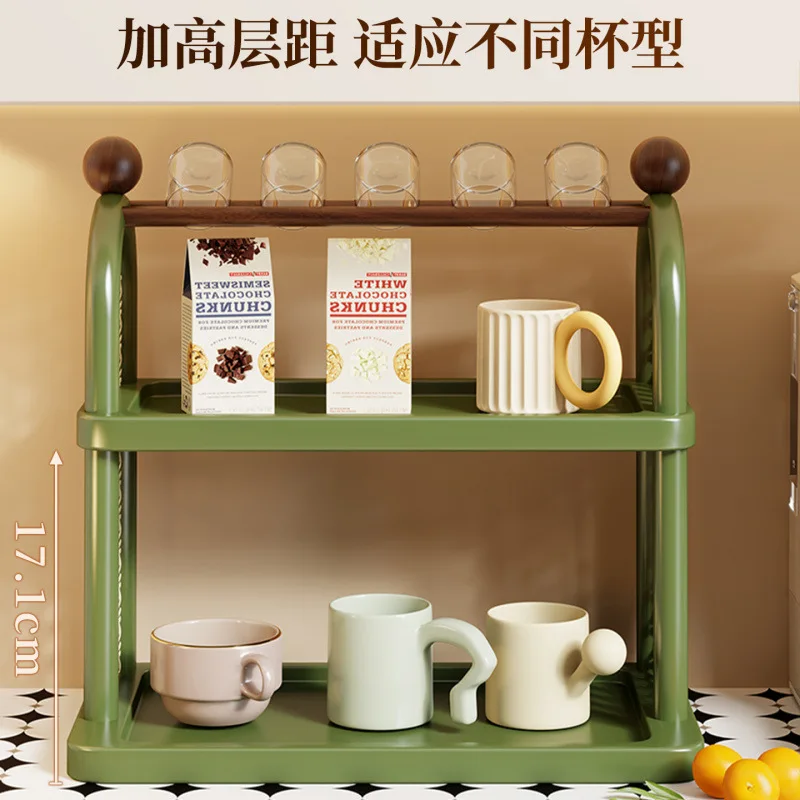 Desktop high-value cup rack, tea, multi-layer medieval tea cup storage rack