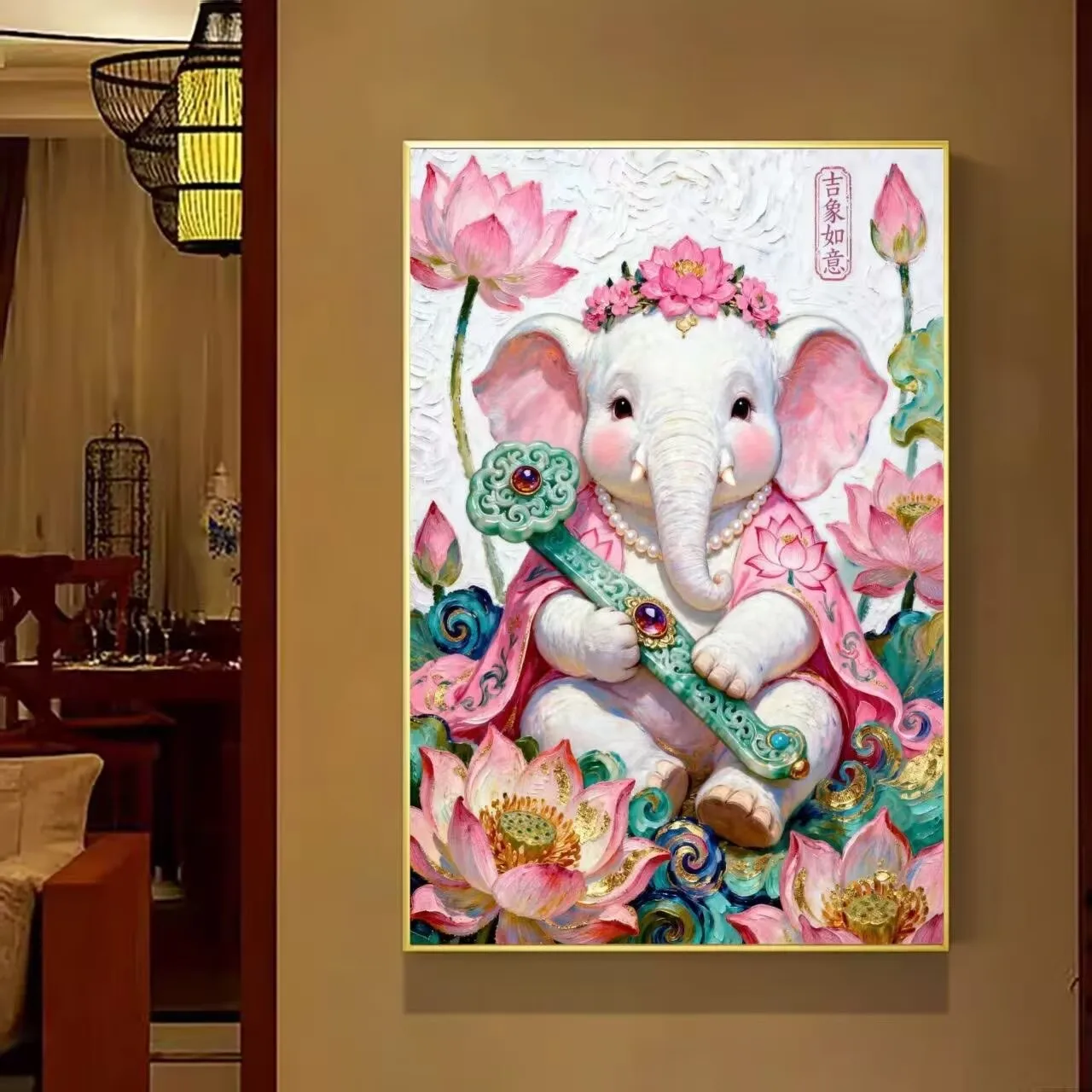 9CT 11CT DIY Cross Stitch Kit Flower Room Girl Embroidery Chinese Style Printed Set with Thread Needlework for Home Crafts