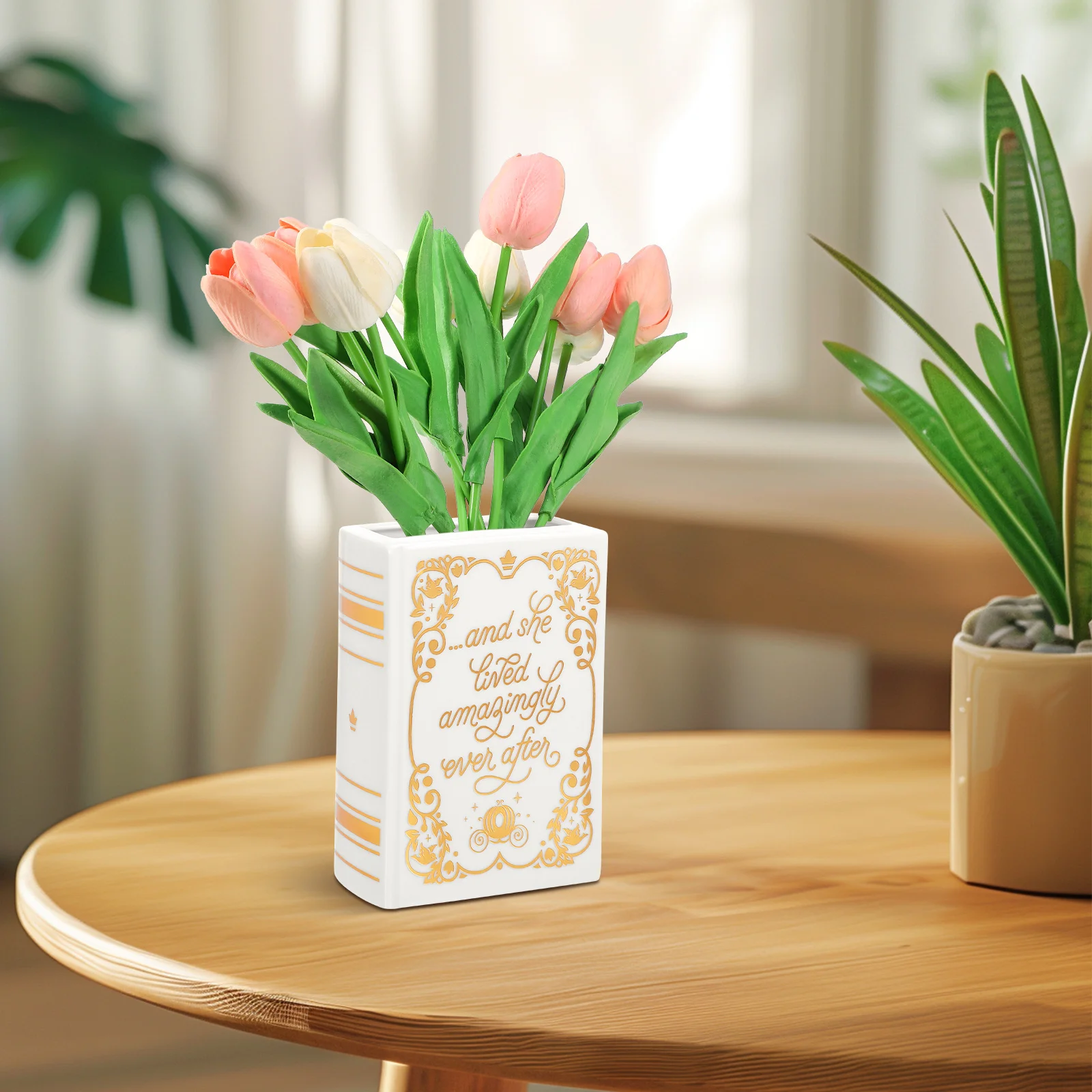 

Ceramic Bible Box Flower Arrangement Decorative Piece Home Office Balcony Garden Wedding Christmas Decoration