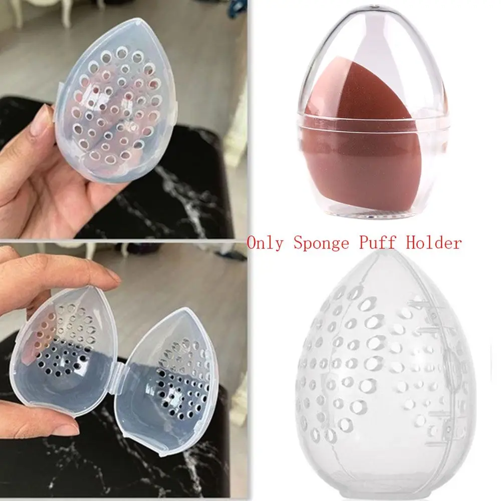 High Quality Makeup Tool Transparent Professional Egg Puff Case Sponge Egg Box Storage Box Puff Holder