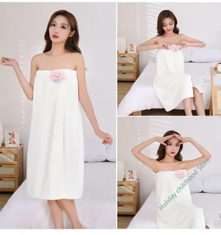 목욕 타올 가정용 여성 웨어러블 랩 성인 흡수 물 빠른 건조 스커트 롱 스타일 욕실 빨 수있는 목욕 가운 섹시한 타월