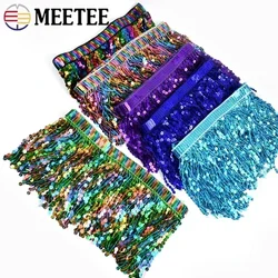 1/2/3Yards Meetee 16cm Sequin Fringe Tassel Ethnic Lace Trim Ribbon Fringes Latin Dance Skirt Garment Trimming Sewing Accessory