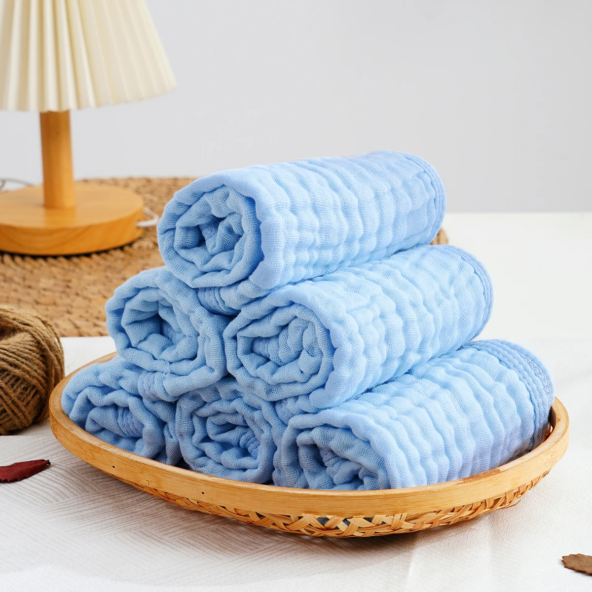 

6pcs Set Breathable All Season Baby Muslin Burp Cloth 100% Cotton Newborn Bib Infant Face Wash Towel Size 25x50cm