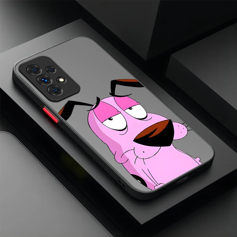 Cartoon Courages Cowardly Dog Case For Samsung Galaxy A54 A34 A24 A14 A13 A73 A23 A05 A05S A72 A52 A52S A32 A22 A12 A31 A51 A71