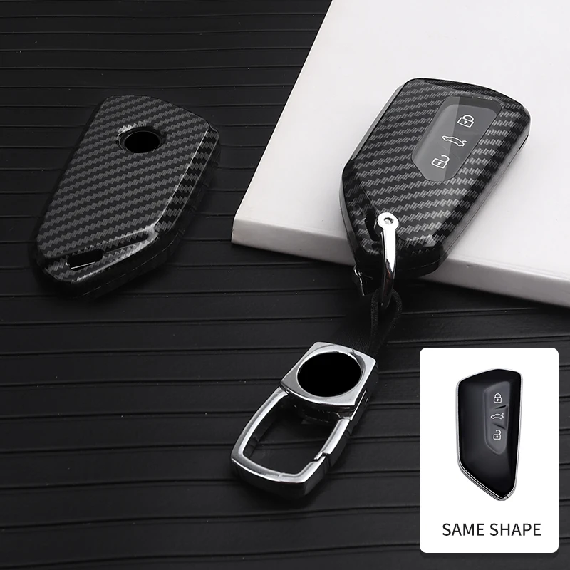 Fashion New 2023 2022 Carbon FiberTPU Car Remote Key Bag Shell Cover For For VW Volkswagen Golf 8 MK8 ID.4 ID.6 X CROZZ ID.3 La