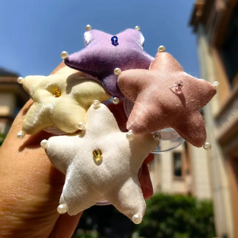 

Y2K Plush Five-Pointed Star Mobile Phone Holder Griptok Universal Smart Tok Foldable Support For iPhone Grip Tok Lazy Bracket