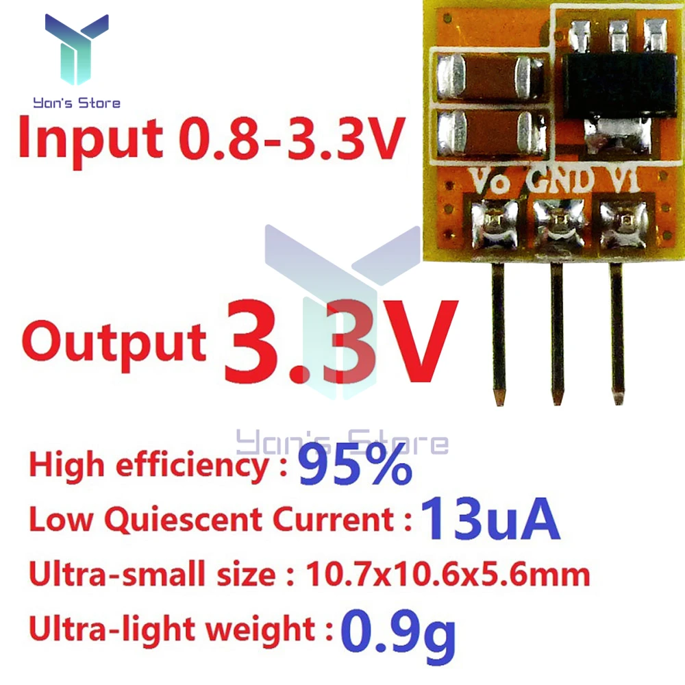 0.7-5V to 3V 3.3V 5V DC-DC Boost Converter Step Up Power Supply Module 95% High Efficiency