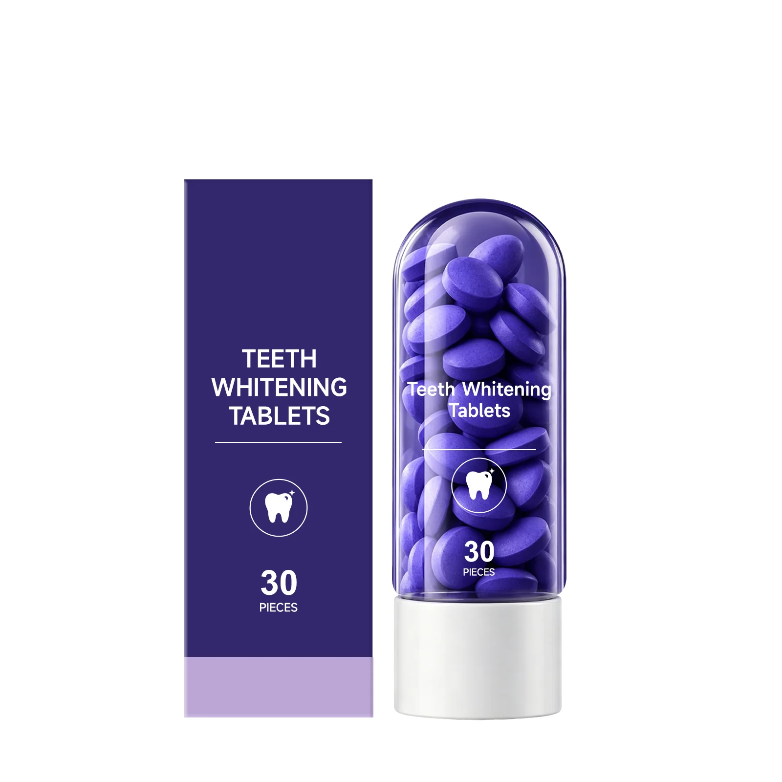 Purple Whitening Toothpaste Remove Yellow Stains Tartar Prevent Decay Fresh Breath Solid Toothpaste Pills Oral Gums Clean Care