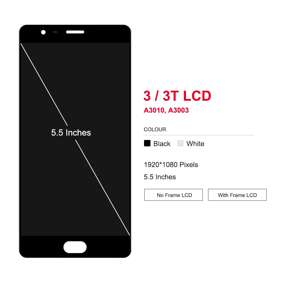 Imagem -03 - Tela Super Oled para Oneplus Display Lcd Digitador de Tela de Toque Substituição de Montagem A3010 3t A3003 5.5