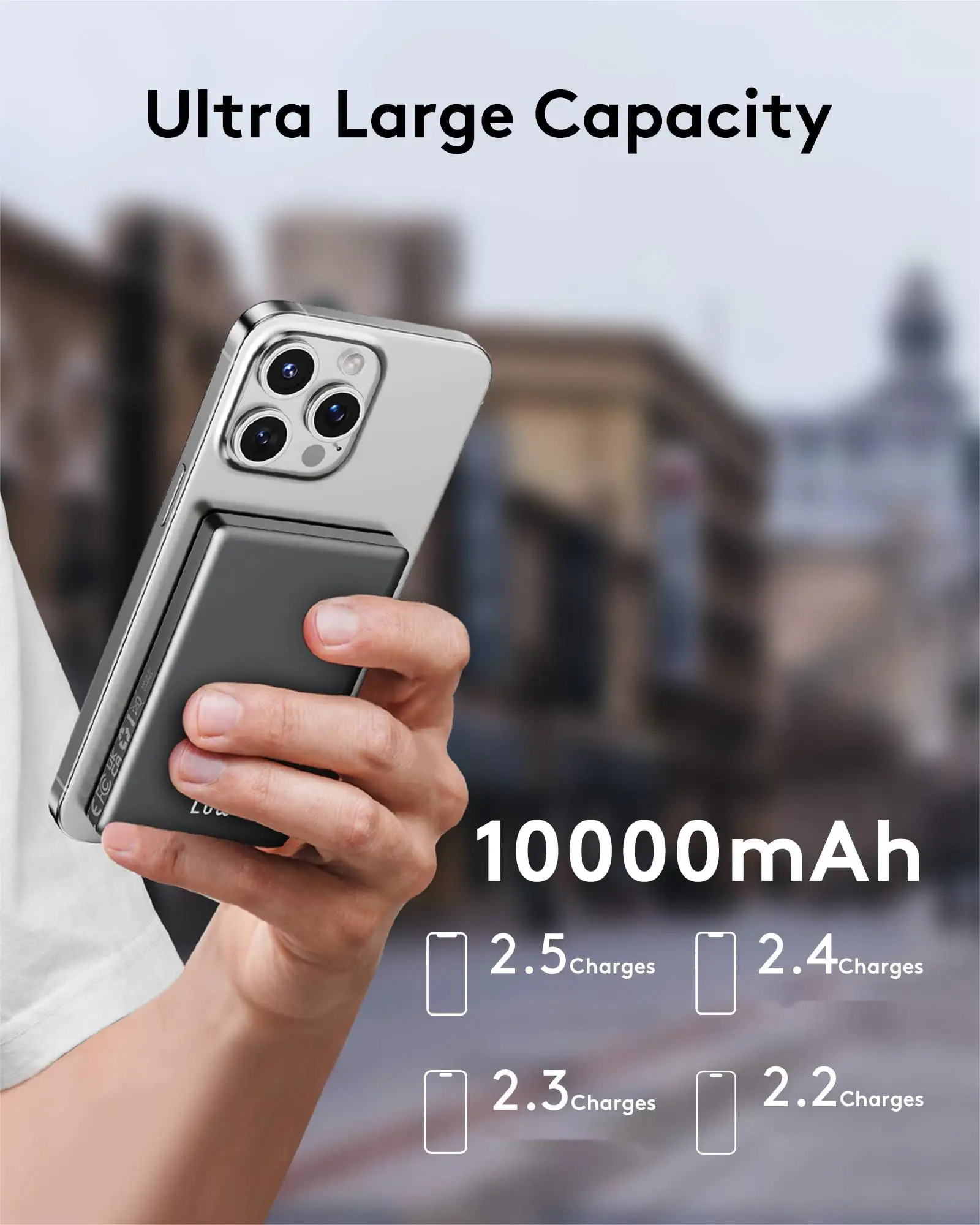 

Магнитный Power Bank на 10000 мАч, беспроводная зарядка 15 Вт и быстрая зарядка 20 Вт, мощный магнит 10N для iPhone, выход USB-C/A, портативный аккумулятор