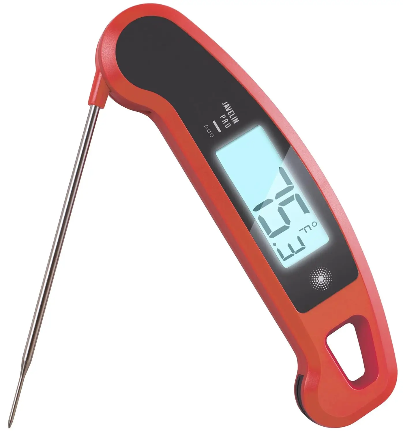 

Thermometer for Grill and Cooking, 4.5" Probe, Auto-Rotating Backlit Display, Splash Resistant