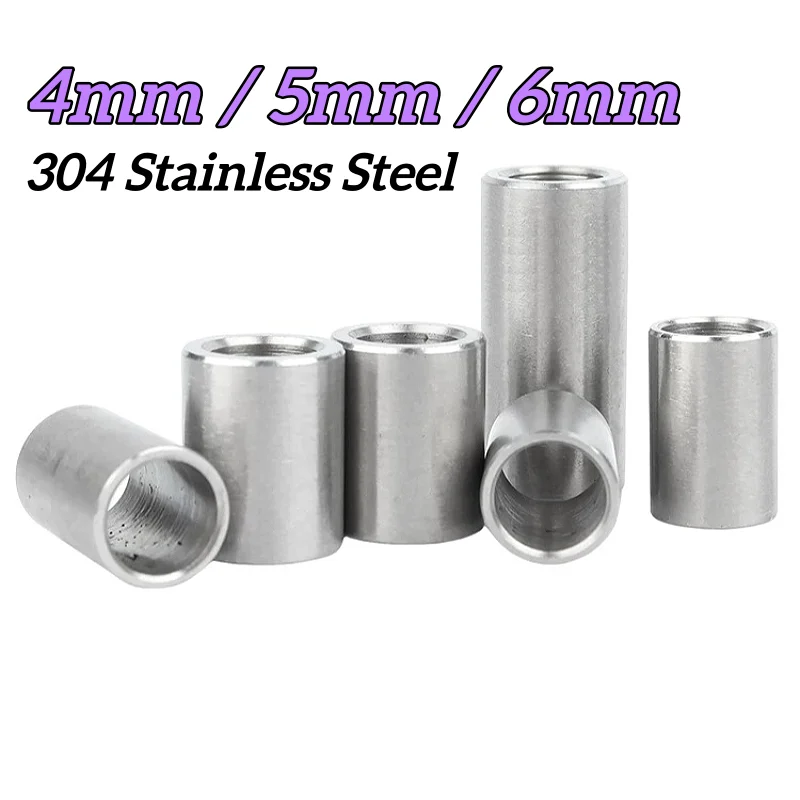 304 Stainless Steel 4mm 5mm 6mm Bushing Unthreaded Standoff Spacer Bushing Washer Round Hollow Gasket Sleeve OD 7~12mm