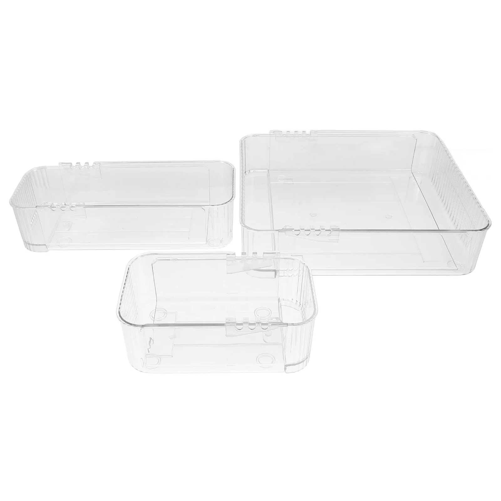 

3pcs Drawer Organizer Set Transparent Storage Tray For Makeup Jewelry Utensils Office Desk Divider Bin Dresser Organizer