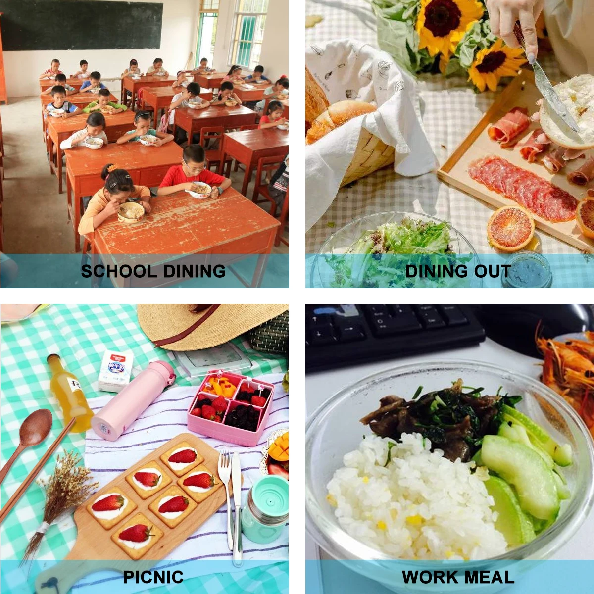 

3pcs Wooden Spoon Chopsticks Portable Cutlery Kit For Travel Picnic Party Outdoor Dining With Box Flatware Utensil Set