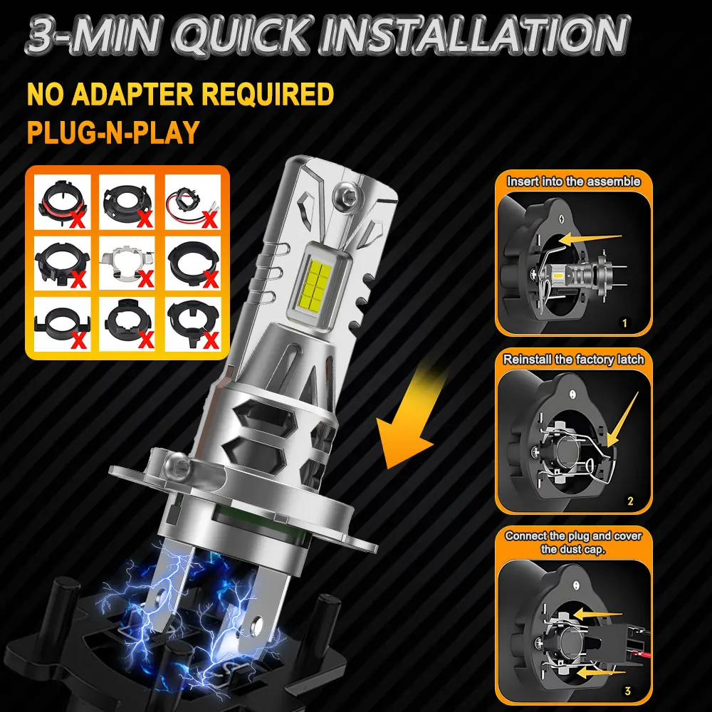 H7 H4 LED 헤드라이트 1000W Canbus 오류 없음 LED 자동 안개 램프 CS... - 3