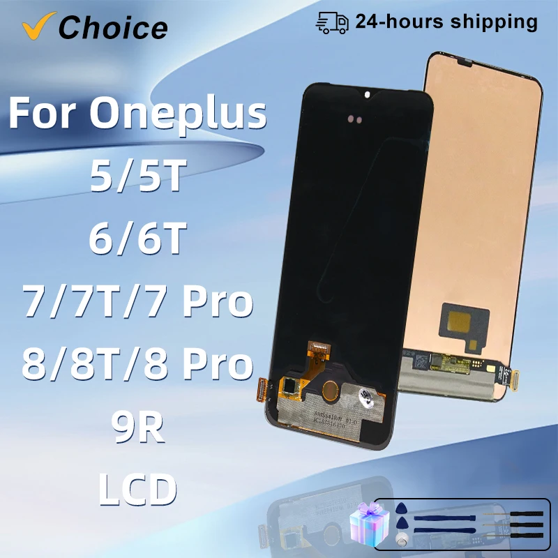 AMOLED For Oneplus 5 5T 6T Display 7 7T LCD Touch Screen Digitizer Display Replacement Assembly Parts For ONEPLUS 8T 8 PRO 9R LC