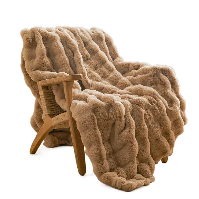 

Home & Garden Throw Blanket winter thickened blanket rabbit plush office nap blanket coral velvet sofa small blanket bed quilt