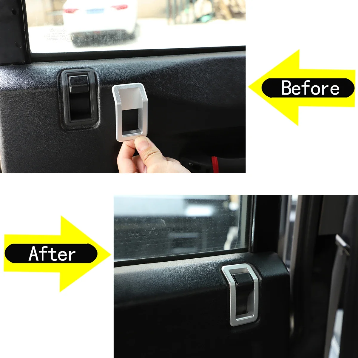 Car Internal Door Latch Outside Frame Handle Decoration Cover Auto Accessories Trim For Land Rover Defender 90 110 130 2004-2019