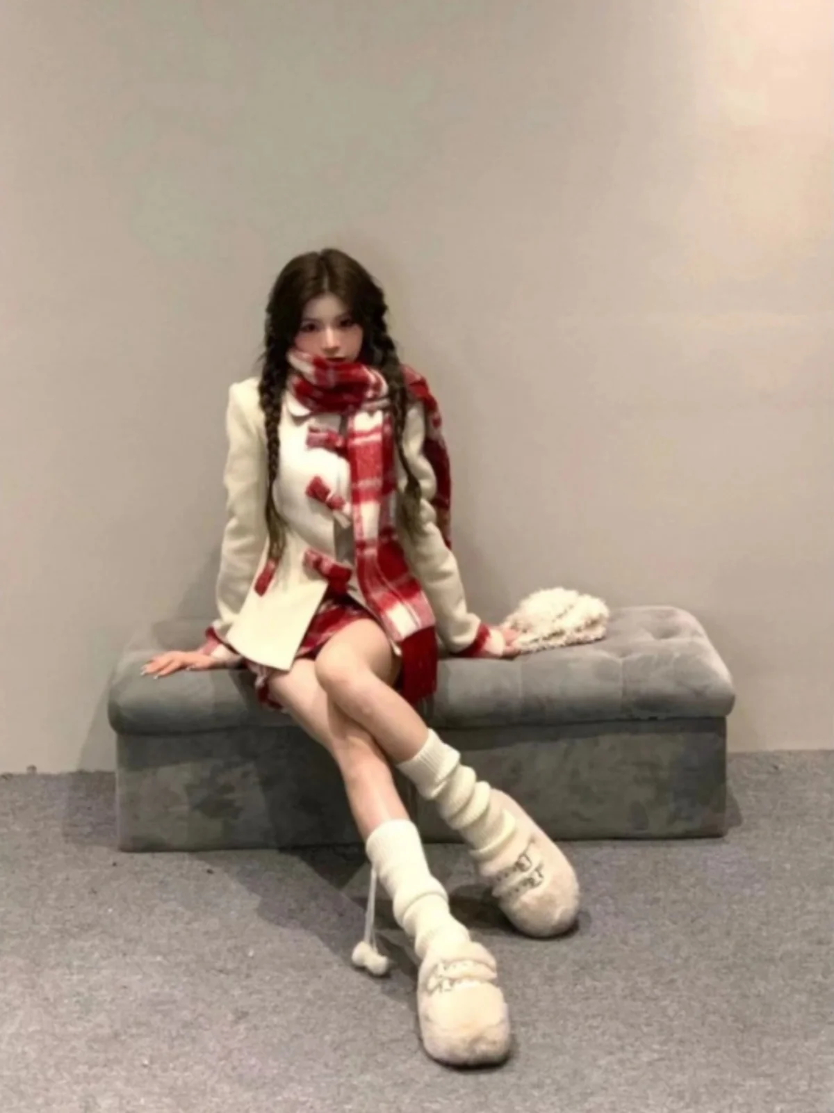 مجموعة Faion للعام الجديد معطف نسائي صغير Sle Cisas Miu معطف ort تنورة تي شيرت مجموعة فتاة غنية بمظهر Ele #2