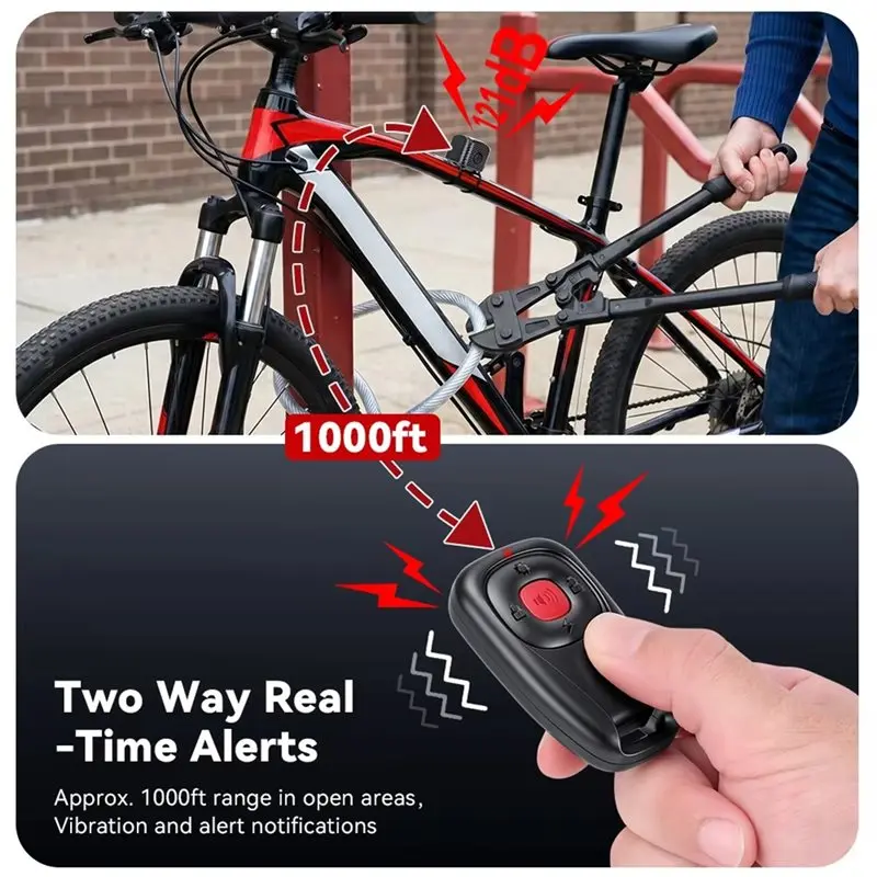 ABKI-Bicycle Anti-Theft Alert Wireless Two-Way Trigger Bike Alarm With Remote Control Waterproof