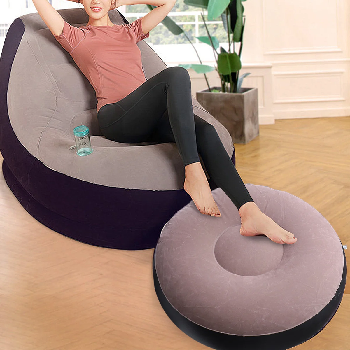 

1Pcs Portable Inflatable Lazy Sofa Foldable Air Chair Lightweight Inflatable Seat for Travel Outdoor Use Air Sofa