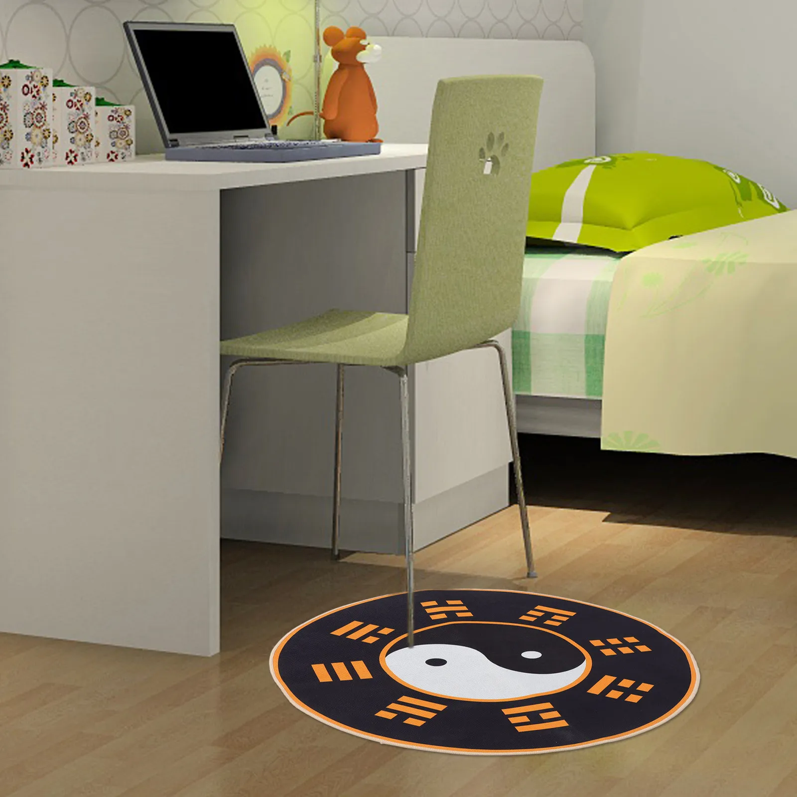 Office Chair Mat Non-Skid Polyester Floor Mat for Hard Floors Tai Design Easy Storage Chair Rug Living Room Bedroom Area