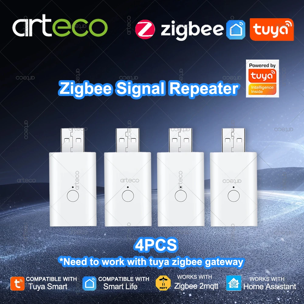 4Pcs Tuya Smart Life ZigBee Signal Repeater USB Extender Smart Home Automation Signal Amplifier for ZigBee Gateway ZigBee2MQTT