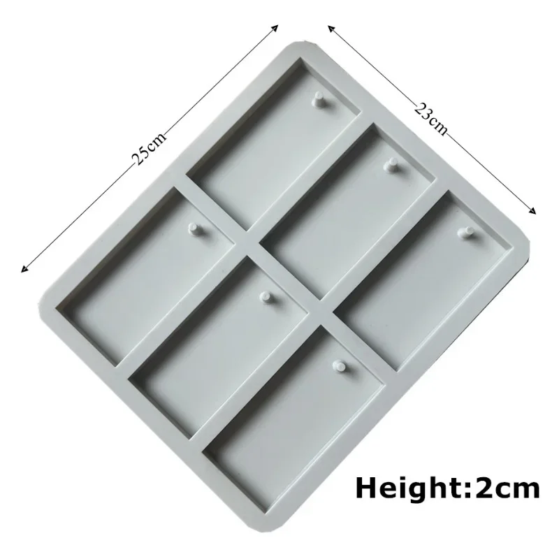 Silicone Wax Molds Rectangular Silicone Resin Molds Christmas Keychain Wax Mold Rectangle Epoxy Casting Mold with Hanging Hole f