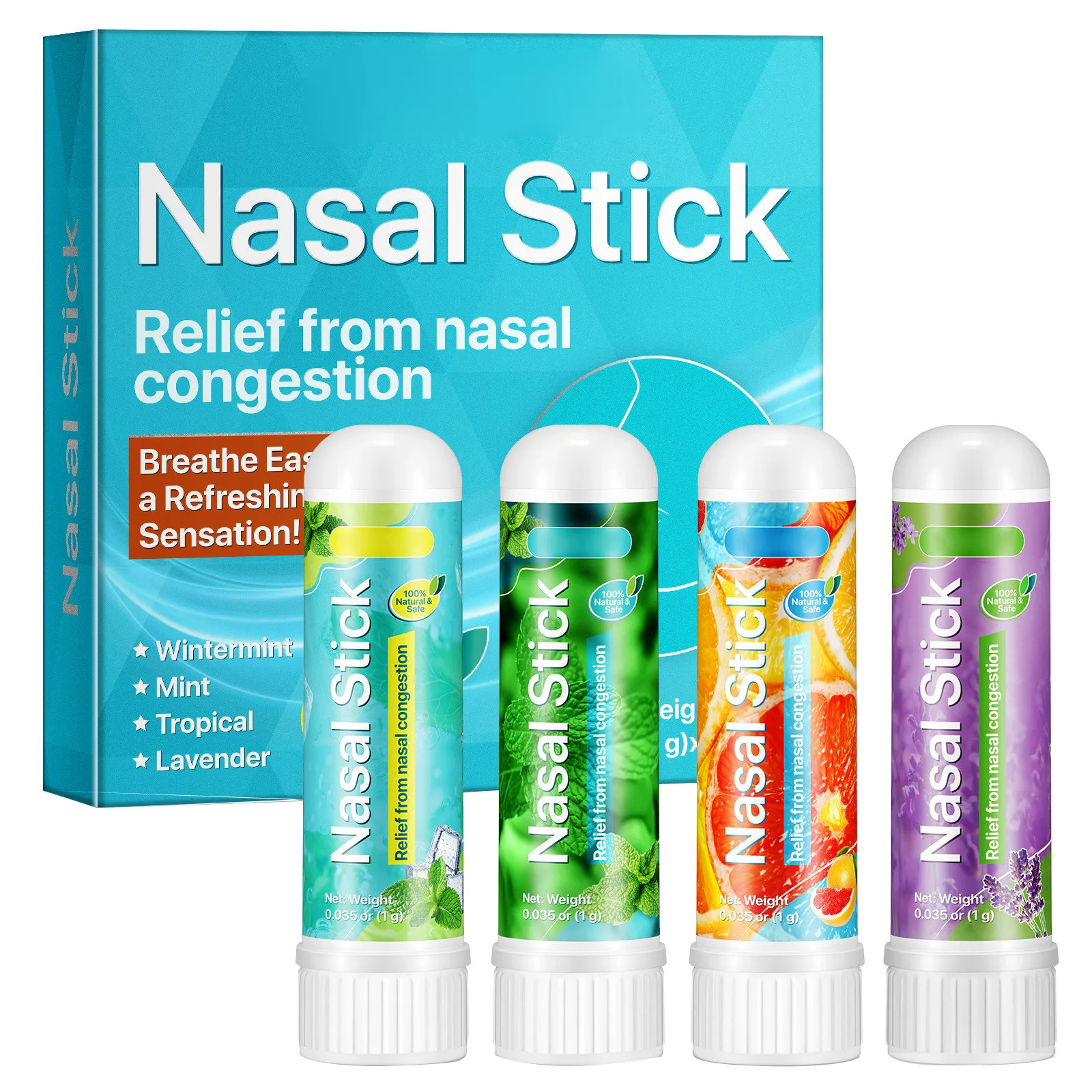 حيوية منعش قضيب الطاقة منعش وبار النعناع البارد احتقان الأنف لفئة العمل ومنظف الأنف القيادة 4*1 مللي