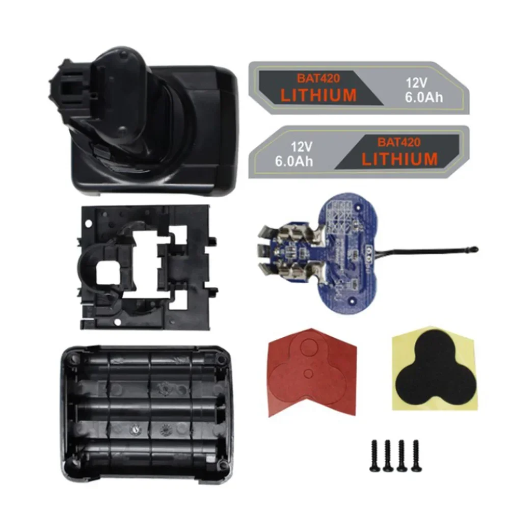 Bat411 Bat420 Li-Ion Batterij Plastic Behuizing Behuizing Pcb Opladen Bescherming Board Label 6 Core Voor Bosch 10.8V 12V Batterijdeksel