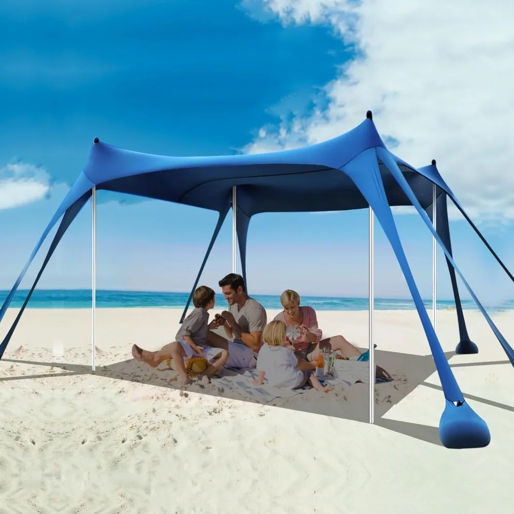 

10 x 10 FT Beach Canopy Tent Sun Shade Heavy Duty,Beach Tent Sun Shelter, UPF50+ Beach Tent Canopy