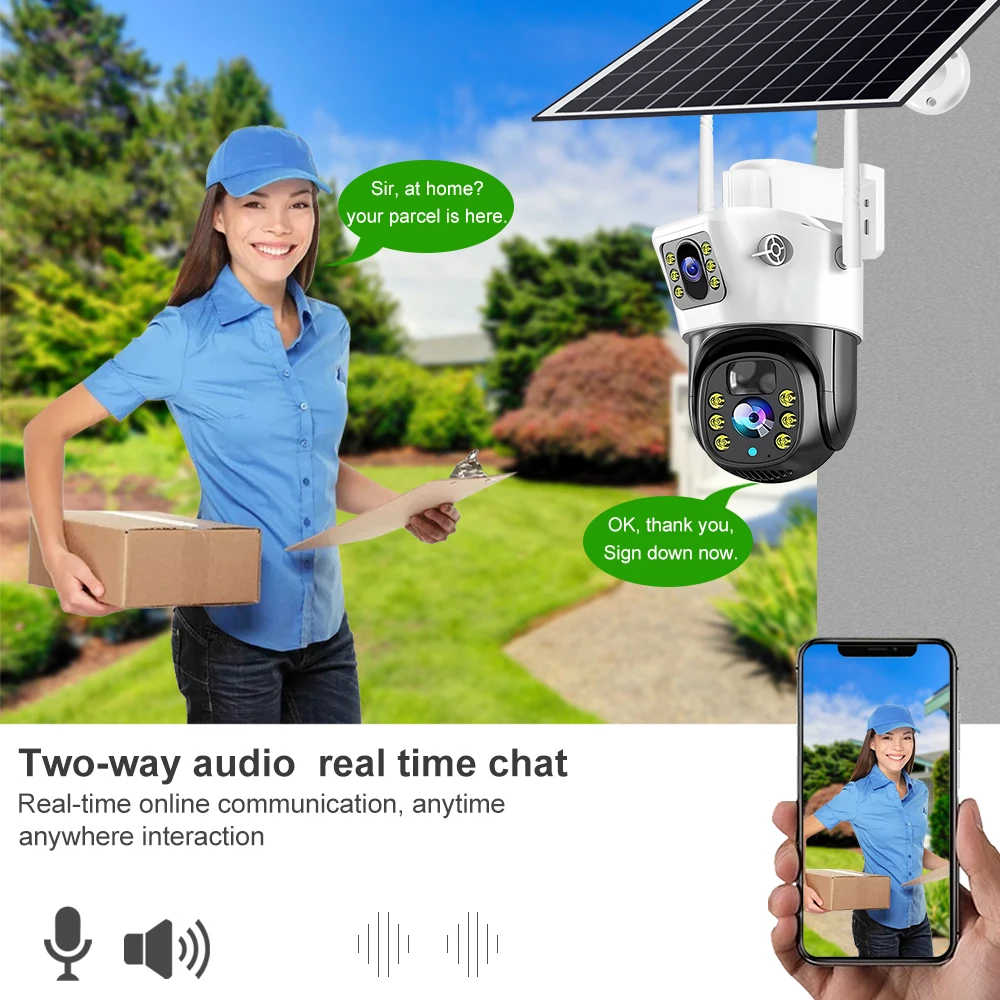 4MP/8MP kamera WiFi HD zewnętrzna bezprzewodowa kamera fotowoltaiczna IP wbudowana bateria wideo kamera monitorująca V380 Pro wodoodporna kamera