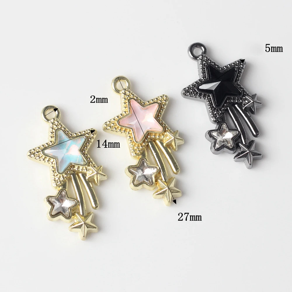 10Pcs Cute Shooting Star Shape Pendant Handmade DIY Bracelet Jewelry Necklace Chain For Women Birthday Party Gift Accessories