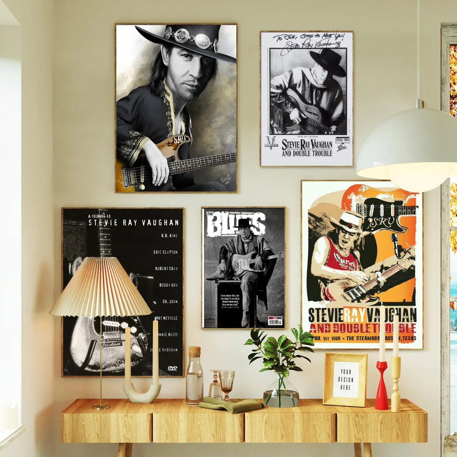 Stevie Ray Vaughan Band Poster Prints Wall Art Canvas Painting Poster For Modern Family Living Room Home Decor